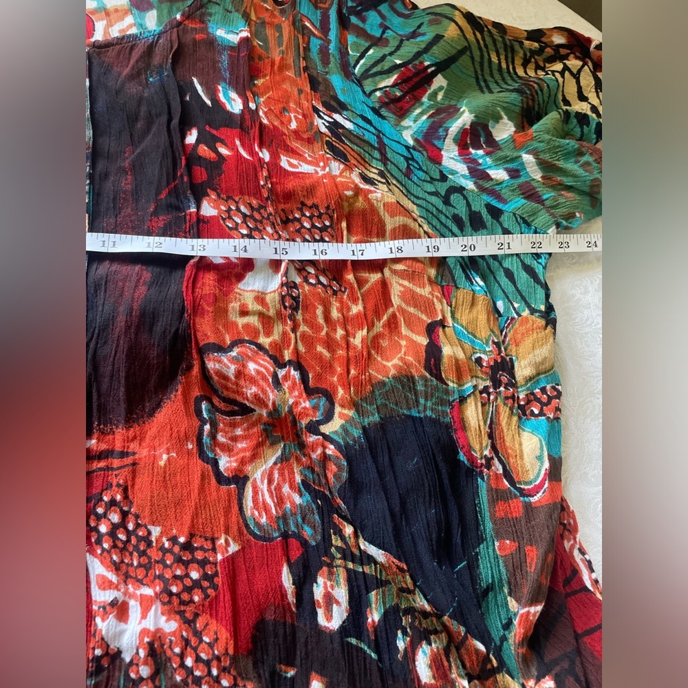 Sold• Roaman’s Art To Wear Button Down Blouse Women’s 20W Multi Print Colorful - Picture 6 of 7